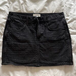 Women’s Holiday Embellished Denim Mini Skirt - Universal Thread Black 6